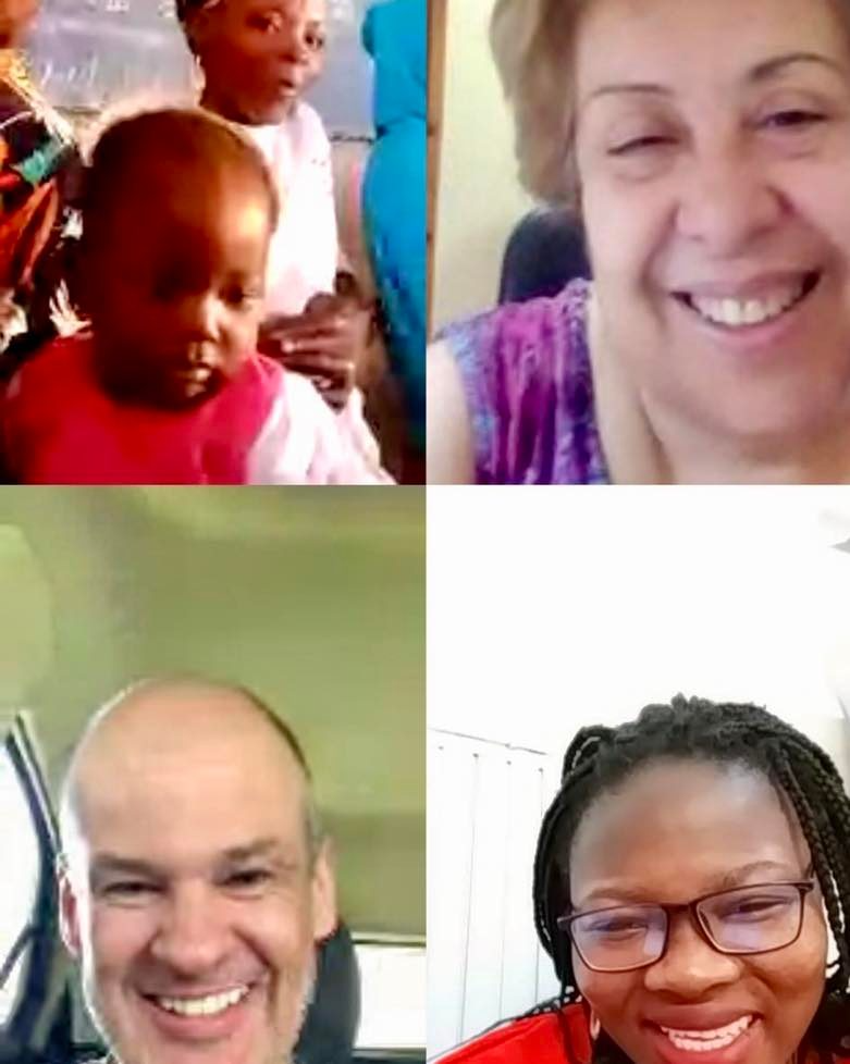 Videollamada de un padrino con un niño de Burkina Faso